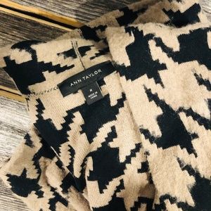 Ann Taylor Mid Length Black and Tan Cardigan